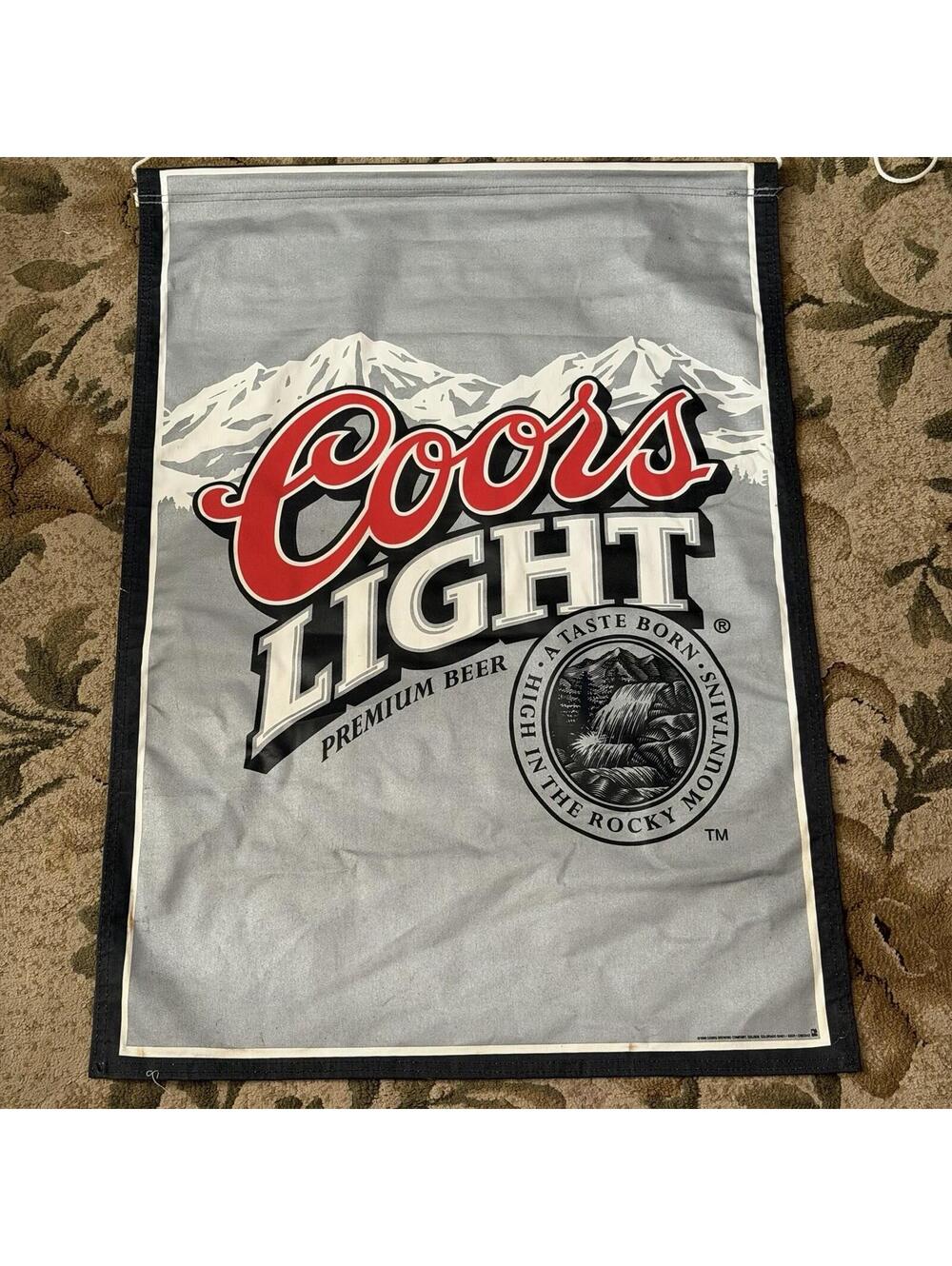 Coors Light Banner 34" X 25" A Taste Born High in the Rocky Mountains